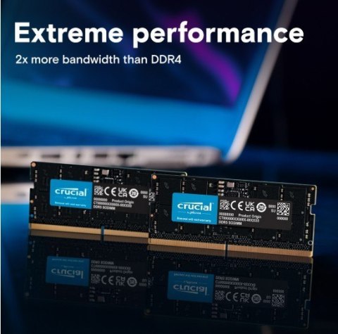 Crucial Pamięć DDR5 SODIMM 24GB/5600 (2*12GB) CL46 (24Gbit) Crucial Pamięć DDR5 SODIMM 24GB/5600 (2*12GB) CL46 (24Gbit)