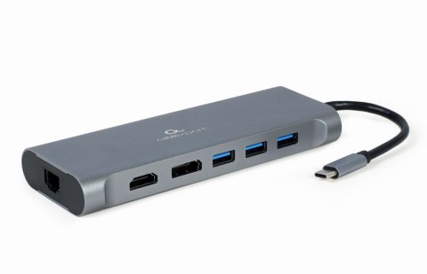 Gembird Hub USB-C HDMI DP VGA 4xUSB 3.1 USB-C PD audio card reader GbE Gembird Hub USB-C HDMI DP VGA 4xUSB 3.1 USB-C PD audio card reader GbE