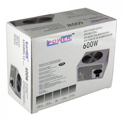 LC-POWER ZASILACZ 600W LC600H-12 V2.31 120mm 4x SATA 2x PATA 2x PCIe Active PFC LC-POWER ZASILACZ 600W LC600H-12 V2.31 120mm 4x SATA 2x PATA 2x PCIe Active PFC