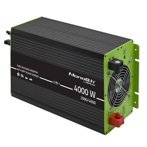 Qoltec Przetwornica solarna 3w1 z funkcją ładowania AC | MPPT | UPS | ATS | 2000W | 4000W | 12V n 230V | Czysty Sinus
