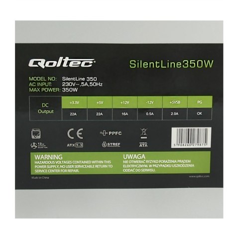 Qoltec Zasilacz ATX SilentLine 350W (bulk) Qoltec Zasilacz ATX SilentLine 350W (bulk)