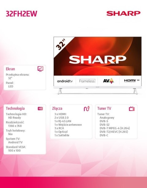 Sharp Telewizor LED 32 cale 32FH2EW