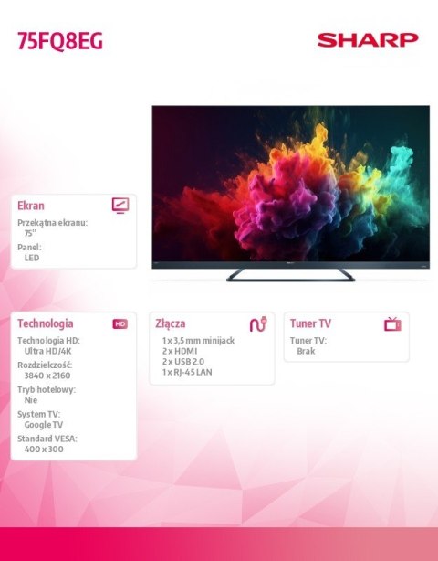 Sharp Telewizor LED 75 cali 75FQ8EG