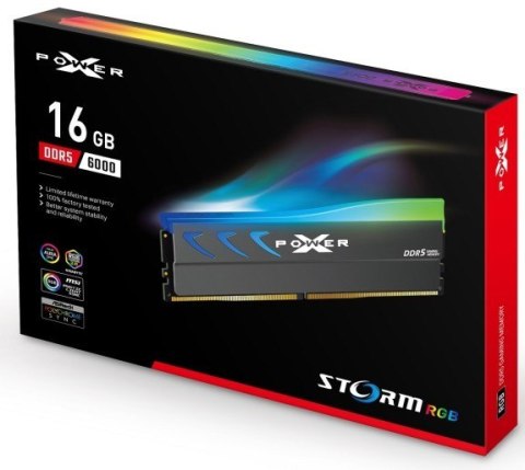 Silicon Power Pamięć DDR5 XPOWER Storm RGB 16GB/6000 1*16GB CL36 szara Silicon Power Pamięć DDR5 XPOWER Storm RGB 16GB/6000 1*16GB CL36 szara