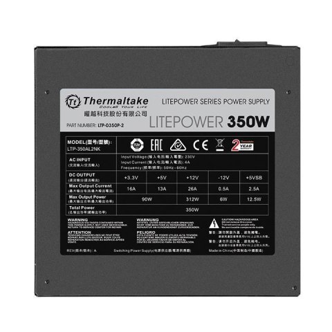 Thermaltake Litepower II Black 350W (Active PFC, 120mm) Thermaltake Litepower II Black 350W (Active PFC, 120mm)