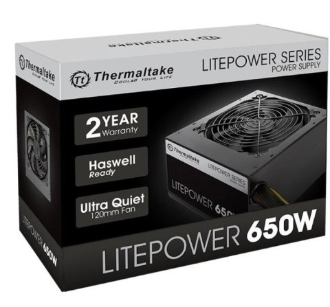Thermaltake Litepower II Black 650W (Active PFC, 2xPEG, 120mm, Single Rail) Thermaltake Litepower II Black 650W (Active PFC, 2xPEG, 120mm, Single Rail)