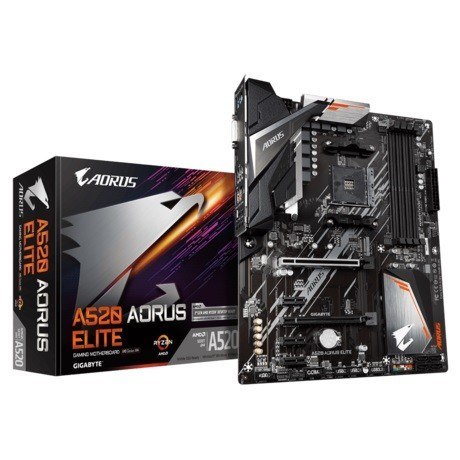 Gigabyte Płyta główna A520 AORUS ELITE AM4 4DDR4 HDMI/DVI M.2 ATX Gigabyte Płyta główna A520 AORUS ELITE AM4 4DDR4 HDMI/DVI M.2 ATX
