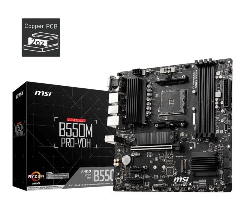 MSI Płyta główna B550M PRO-VDH AM4 4DDR4 HDMI/DP/VGA mATX MSI Płyta główna B550M PRO-VDH AM4 4DDR4 HDMI/DP/VGA mATX