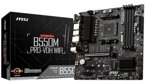 MSI Płyta główna B550M PRO-VDH WIFI AM4 4DDR4 HDMI/DP/VGA M.2 mATX MSI Płyta główna B550M PRO-VDH WIFI AM4 4DDR4 HDMI/DP/VGA M.2 mATX