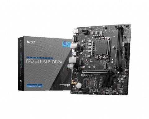 MSI Płyta główna PRO H610M-E s1700 DDR4 HDMI M.2 mATX MSI Płyta główna PRO H610M-E s1700 DDR4 HDMI M.2 mATX