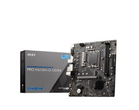 MSI Płyta główna PRO H610M-G s1700 DDR4 DP/HDMI M.2 mATX MSI Płyta główna PRO H610M-G s1700 DDR4 DP/HDMI M.2 mATX