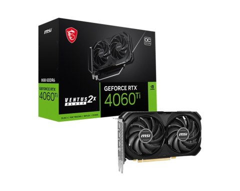 MSI Karta graficzna GeForce RTX 4060 Ti Ventus 2X Black OC 8GB GDDRX6 128bit MSI Karta graficzna GeForce RTX 4060 Ti Ventus 2X Black OC 8GB GDDRX6 128bit